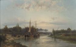 KOEKKOEK Jan Hermann Barend 1840-1912,Unloading the riverbarges in summer,Christie's GB 2005-04-26