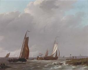 KOEKKOEK Johannes 1811-1831,Shipping in a stiff breeze off the Dutch coast,Christie's GB 2004-04-21