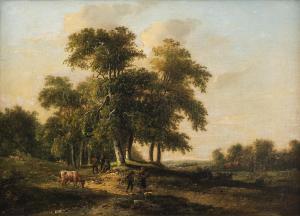 KOEKKOEK Marinus Adrianus,Wooded landscape with peasants and brushwood colle,Nagel 2022-11-17