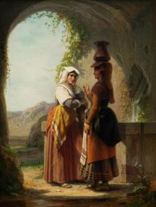 KOELMAN Johan Philip 1818-1893,Two Italian women at a well,Venduehuis NL 2023-05-25