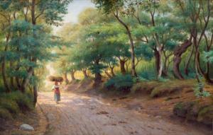 KOELMAN Romolo 1847-1920,A forest lane in Rome,Venduehuis NL 2018-11-21