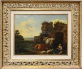 KOELMANN johan daniel 1831-1857,Pastoral Landscape with Ruins,Clars Auction Gallery US 2009-08-09