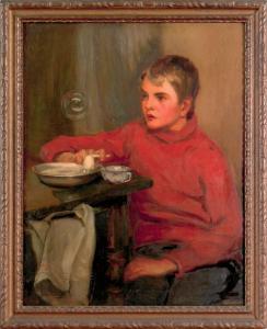 KOENIG Elma 1900-1900,portrait of a boy blowing bubbles,Pook & Pook US 2008-11-21