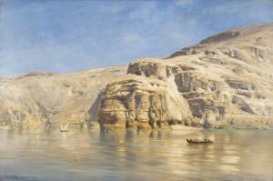 KOERNER Ernst Carl 1846-1927,Gebel-Issera am Nil in Oberägypten,1893,Galerie Bassenge DE 2023-11-30