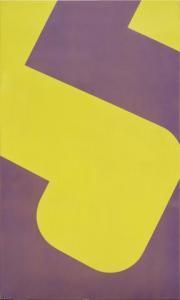 KOETSIER Hans 1930-1991,Aubergine/Yellow/Diagonal/Five,1966,Venduehuis NL 2021-04-28