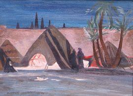 KOEVA EHLINGER Radka 1937,Marrakech, campement devant les murailles,Osenat FR 2021-01-31