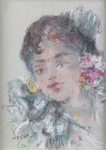 KOEVA EHLINGER Radka 1937,Portrait de jeune femme,Osenat FR 2021-01-31