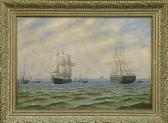 KOFOD H.Lauritz 1800-1900,DANISH SHIPS IN COPENHAGEN HARBOR,1888,William Doyle US 2004-10-13