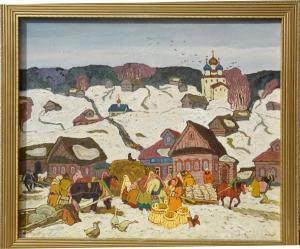 kogan moisey 1952,Winter in the Russian Village,1980,Ro Gallery US 2019-09-20