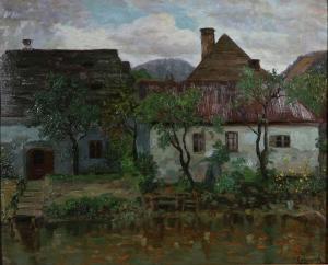 KOGANOWSKY Jakob 1874-1926,Abendliche Stimmung mit Gehöft am Teich,Palais Dorotheum AT 2024-03-26