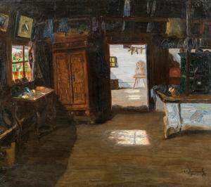 KOGANOWSKY Jakob 1874-1926,Old farmhouse parlor,im Kinsky Auktionshaus AT 2020-06-23