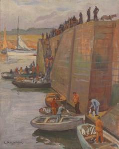 KOGEVINAS / Lykourgos Lic 1887-1940,Bringing in the catch at the harbour walls,Sworders 2023-12-03