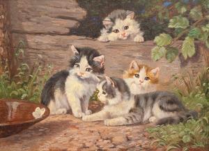 KOGL Benno 1892-1973,Vier Kätzchen mit Schmetterling,Palais Dorotheum AT 2023-04-05