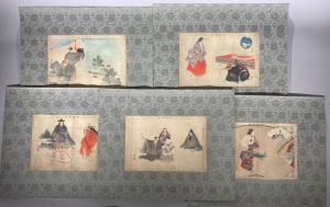 KOGYO Tsukioka 1869-1927,scènes de théatre Nô (5 oevres),1898,Etienne de Baecque FR 2023-04-13