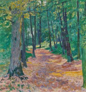 KOHLSCHEIN Josef II 1884-1958,Sunny Forest Path,Van Ham DE 2023-05-15