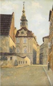 KOHN Adolf 1868-1953,A View of Old-New Synagogue and the Jewish Town Ha,Palais Dorotheum 2018-11-24