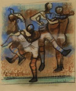 kohn edmond 1907-1988,Untitled (Football Players),Clars Auction Gallery US 2019-01-20