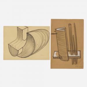 KOHN Gabriel 1910-1975,Untitled (two works),1958,Wright US 2023-12-07