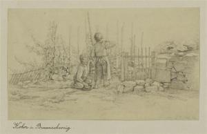 KOHN,Two boys before a garden fence,1826,Galerie Koller CH 2012-09-17