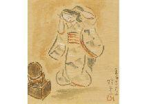 KOIDE Narashige 1887-1931,Woman tying hair,1921,Mainichi Auction JP 2020-12-04