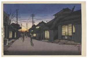KOITSU Ishiwata 1897-1987,Hakubo Choshi Machi Imamiya Dori (Twilight at Imam,Christie's 2024-03-26