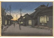 KOITSU Ishiwata 1897-1987,Imamiya Street, Choshi, at dusk,Mainichi Auction JP 2019-05-10