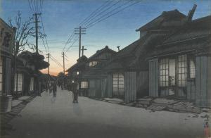 KOITSU Ishiwata 1897-1987,Twilight at Imamiya Street, Choshi,Burchard US 2021-10-17