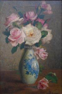 KOKKEN Henri 1860-1941,Bouquet de roses dans un vase en porcelaine,Campo & Campo BE 2019-05-28