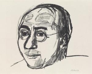 KOKOSCHKA Oskar 1886-1980,Paul Westheim (Kopf),1923,Swann Galleries US 2019-03-05