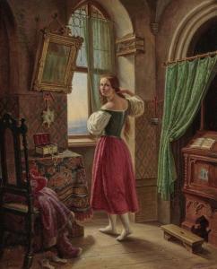 KOLBE Carl Wilhelm II 1781-1853,A Young Woman at the Window,Neumeister DE 2020-09-23