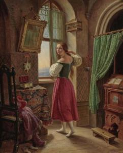 KOLBE Carl Wilhelm II 1781-1853,Young Woman at the Window,Neumeister DE 2019-12-04