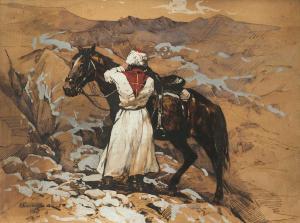 KOLESNIKOV Sergej Michaijlovic 1889-1952,Un serrano con caballo,1915,Castells & Castells 2017-11-15