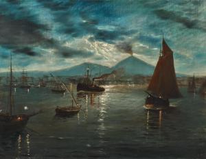 KOLITZ Louis 1845-1914,A view of Vesuvius in moonlight from Sorrento,Palais Dorotheum AT 2023-09-07