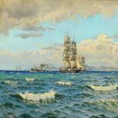 KOLLE C 1900-1900,Seascape with sailing and motor boats,1925,Bruun Rasmussen DK 2013-05-06