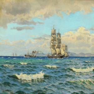 KOLLE C 1900-1900,Seascape with sailing and motor boats,1925,Bruun Rasmussen DK 2013-05-27