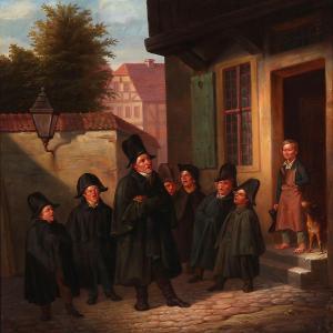 KOLLER E,Boys choir sing for a shoemaker,1843,Bruun Rasmussen DK 2011-12-12