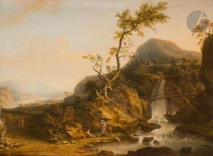 KOLLER Johann Jakob 1746-1805,Paysage de cascade près de Zürich,1773,Ader FR 2024-02-16