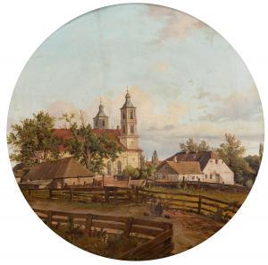 KOLLER KAROLY 1838-1889,Suwalki Townscape with Church,1873,Desa Unicum PL 2019-12-17
