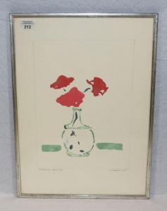 KOLLER Oskar 1925-2004,Rote Blume in Vase,Merry Old England DE 2021-10-14