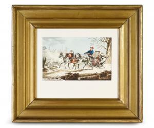 KOLLMANN Karl Ivanovitch 1788-1846,Troïka au galop tirée par trois chevaux dans un d,Coutau-Begarie 2022-12-20