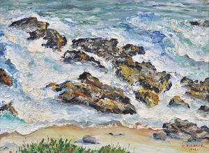 KOLLORSZ Richard,Seascape with Waves breaking on a Rocky Shore,1932,Clars Auction Gallery 2010-08-08