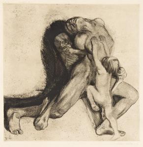 KOLLWITZ Käthe 1867-1945,Tod und Frau,1910,Swann Galleries US 2024-04-18