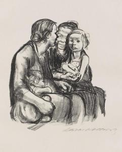 KOLLWITZ Käthe 1867-1945,Zwei schwatzende Frauen mit zwei Kindern,1930,Ketterer DE 2013-12-06
