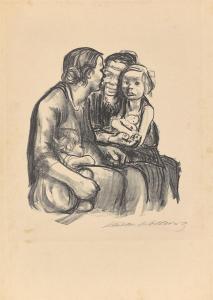 KOLLWITZ Käthe 1867-1945,Zwei schwatzende Frauen mit zwei Kindern,1930,Villa Grisebach DE 2024-03-24