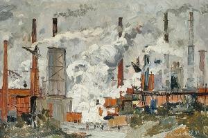 KOLMAKOV Leonid 1928,industrial scene,1993,Bonhams GB 2005-07-12