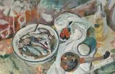 KOLMAKOV Leonid 1928,Still life with plate of fish,Bonhams GB 2005-07-12