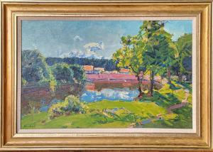 KOLOSOVSKI Yuri Sergeyevich 1913-1983,'Red roofs',1970,Lots Road Auctions GB 2023-06-18