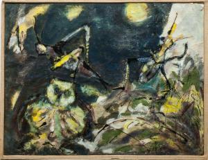 KOMATSU Fumi 1900-1900,Untitled (Abstract with Grasshoppers),Stair Galleries US 2015-07-25