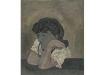 KOMODA Morisuke 1918-1960,Woman resting elbow,1944,Mainichi Auction JP 2020-05-15