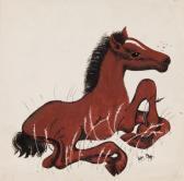 KONARSKA SLONIMSKA Janina 1902-1975,A young foal,1950,Desa Unicum PL 2019-04-09